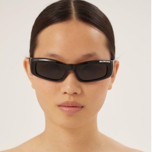 NEW BALENCIAGA BB0266S 001 BLACK UNISEX RECTANGLE BLACK BALENCIAGA SUNGLASSES - Picture 6 of 14